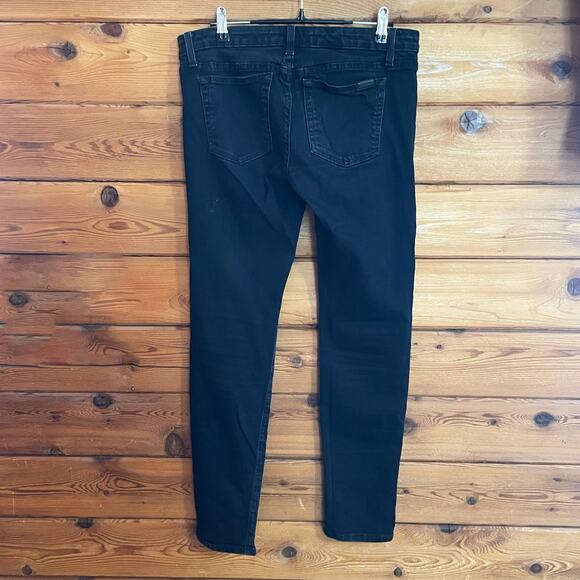 Joe's Jeans Corah Black Quilted Leather Knee Panel The Skinny Leg Jeans Size 29 - Picture 3 of 10